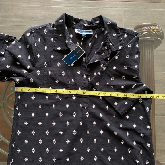 KAREN SCOTT PRINTED POLO COLLAR DRESS SIZE M - Picture 9 of 11
